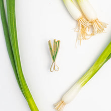 Load image into Gallery viewer, Green Onions enamel pin designed by Sherry's Palette