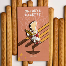 Load image into Gallery viewer, Yan Yan Snack enamel pin designed by Sherry's Palette