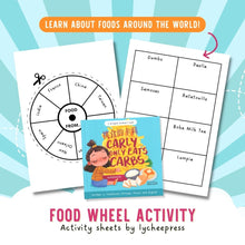 Load image into Gallery viewer, carly only eats carbs food wheel activity sheets by lycheepress