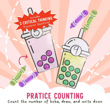 Load image into Gallery viewer, I love BOBA! by Katrina Liu - Count and Color Activity Sheets for kids by Lycheepress
