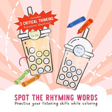 Load image into Gallery viewer, I love BOBA! by Katrina Liu - Rhyming Boba Activity Sheets for kids by Lycheepress