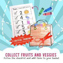 Load image into Gallery viewer, Let's Go to the Farmers' Market by Katrina Liu - Market Checklist Activity Sheets for kids by Lycheepress