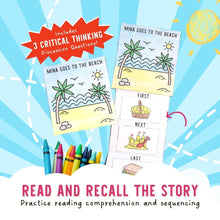Load image into Gallery viewer, Mina Goes to the Beach by Katrina Liu - Which Came First Activity Sheets for kids by Lycheepress