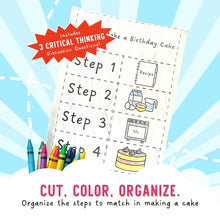 Load image into Gallery viewer, My Birthday Cake by Katrina Liu - Sequencing Activity Sheets for kids by Lycheepress