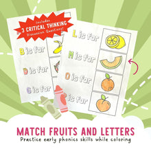 Load image into Gallery viewer, You're One in a Melon! by Katrina Liu - First Fruity Letter Activity Sheets for kids by Lycheepress