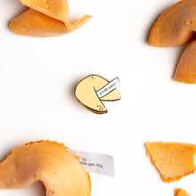 Load image into Gallery viewer, Fortune Cookie enamel pin designed by Sherry&#39;s Palette
