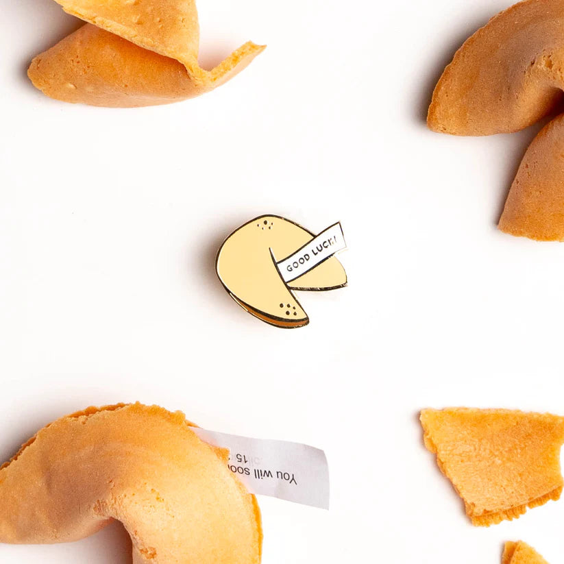 Fortune Cookie enamel pin designed by Sherry's Palette