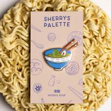Load image into Gallery viewer, Noodle Soup enamel pin designed by Sherry&#39;s Palette
