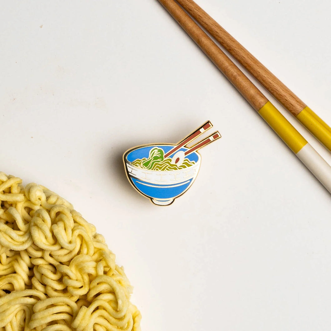 Noodle Soup enamel pin designed by Sherry's Palette