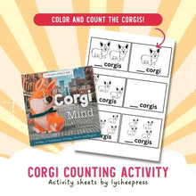 Load image into Gallery viewer, Corgi State of Mind by Katrina Liu - Corgi Counting Activity Sheets for kids by Lycheepress
