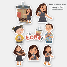 Load image into Gallery viewer, Free sticker sheet per book copy of I love BOBA!
