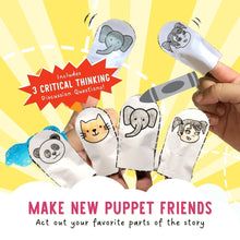 Load image into Gallery viewer, Mina&#39;s First Day of School by Katrina Liu - Finger Puppets Activity Sheets for kids by Lycheepress
