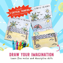 Load image into Gallery viewer, Mina Goes to the Beach by Katrina Liu - My Day at the Beach Activity Sheets for kids by Lycheepress
